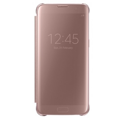 Husa Clear View Cover Samsung Galaxy S7 Edge, Pink